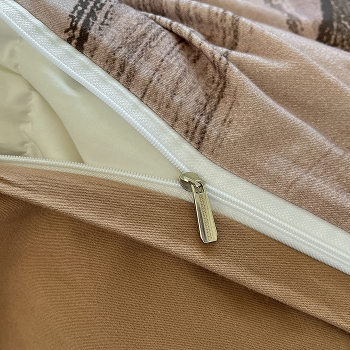 91家纺网 家纺一手货源 找家纺 吉象家纺 2025新款全棉纯棉加厚磨毛印花四件套 幻影咖