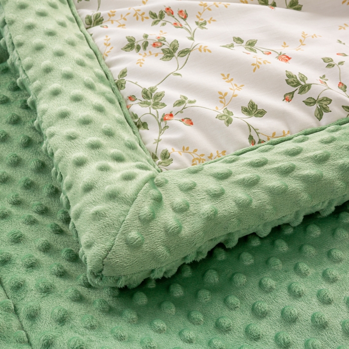 91家纺网 家纺一手货源 找家纺 锦鹭被业 2025新款AB版舒适全棉纯棉豆豆绒被被子被芯 连理枝