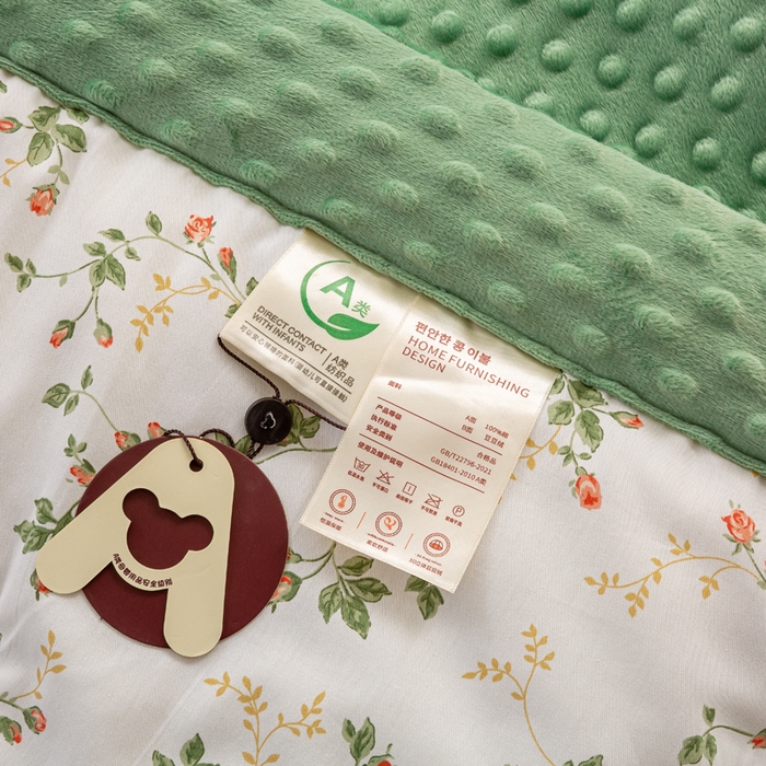 91家纺网 家纺一手货源 找家纺 锦鹭被业 2025新款AB版舒适全棉纯棉豆豆绒被被子被芯 连理枝