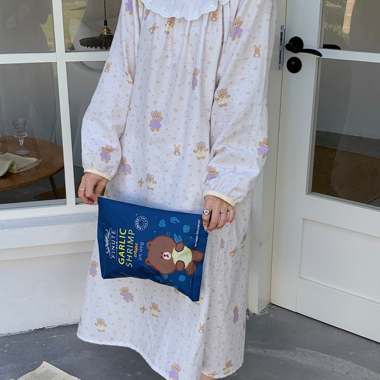 91家纺网 家纺一手货源 找家纺 纽约生活 2025新款有氧纱蕾丝长袖裙（会员-5） 小熊软糖