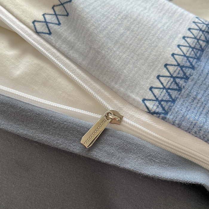 91家纺网 家纺一手货源 找家纺 吉象家纺 2025新款全棉纯棉加厚磨毛印花四件套 蓝颜