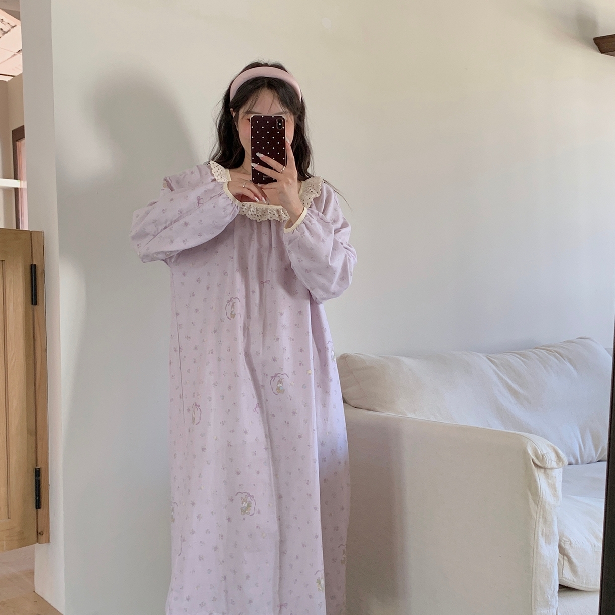 纽约生活 2025新款有氧纱蕾丝长袖裙（会员-5） 星黛露紫