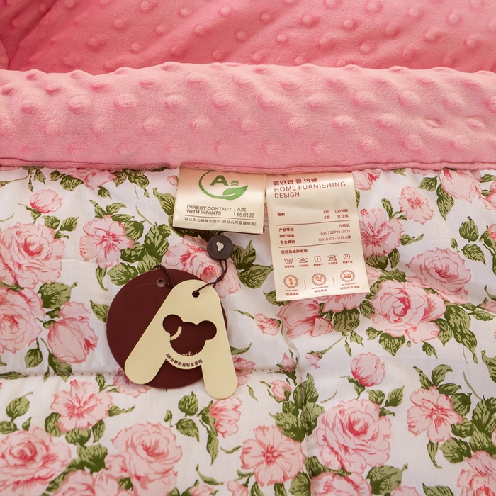 91家纺网 家纺一手货源 找家纺 锦鹭被业 2025新款AB版舒适全棉纯棉豆豆绒被被子被芯 玫瑰物语