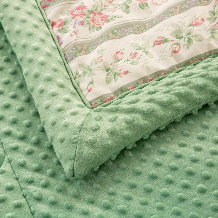 91家纺网 家纺一手货源 找家纺 锦鹭被业 2025新款AB版舒适全棉纯棉豆豆绒被被子被芯 蔷薇