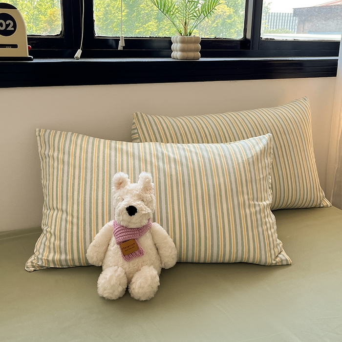 91家纺网 家纺一手货源 找家纺 吉象家纺 2025新款全棉纯棉加厚磨毛印花四件套 夏末绿