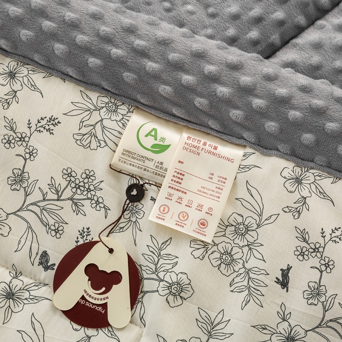 91家纺网 家纺一手货源 找家纺 锦鹭被业 2025新款AB版舒适全棉纯棉豆豆绒被被子被芯 俏花枝