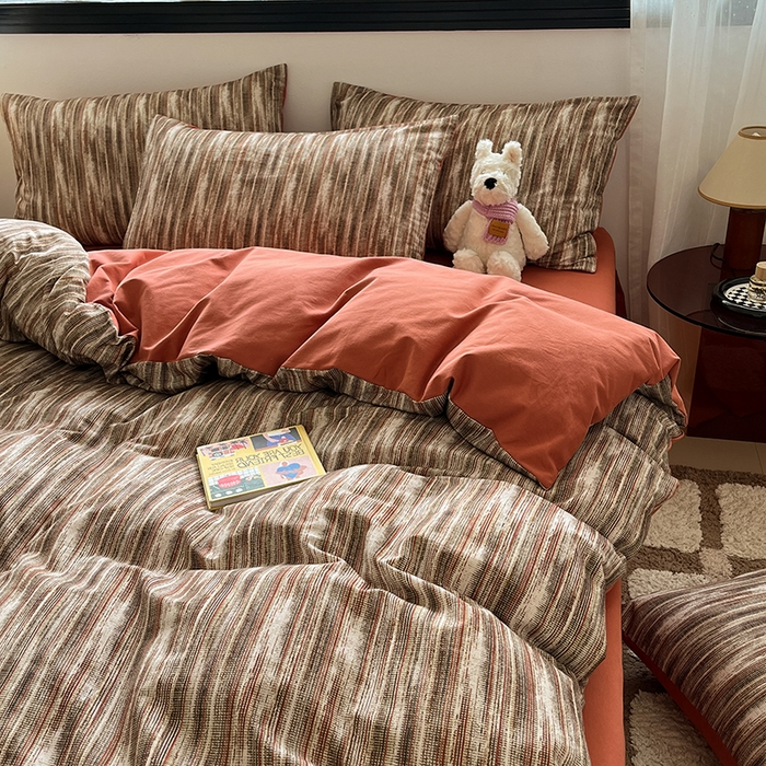 91家纺网 家纺一手货源 找家纺 吉象家纺 2025新款全棉纯棉加厚磨毛印花四件套 寻野