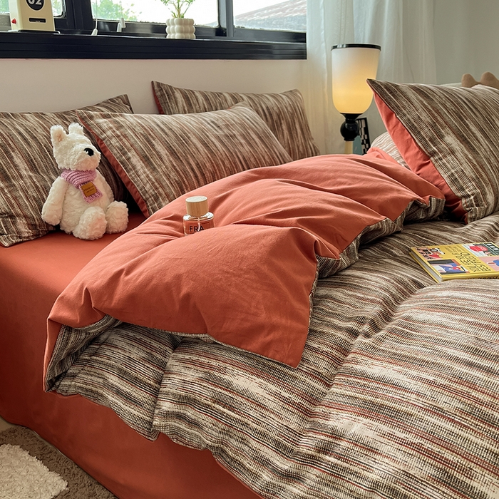 91家纺网 家纺一手货源 找家纺 吉象家纺 2025新款全棉纯棉加厚磨毛印花四件套 寻野