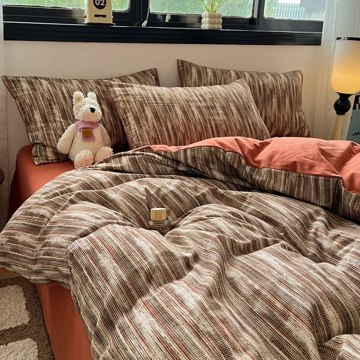 91家纺网 家纺一手货源 找家纺 吉象家纺 2025新款全棉纯棉加厚磨毛印花四件套 寻野