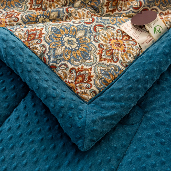 91家纺网 家纺一手货源 找家纺 锦鹭被业 2025新款AB版舒适全棉纯棉豆豆绒被被子被芯 硕果