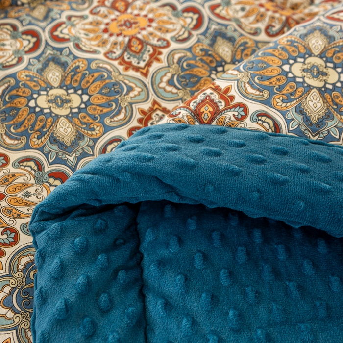 91家纺网 家纺一手货源 找家纺 锦鹭被业 2025新款AB版舒适全棉纯棉豆豆绒被被子被芯 硕果