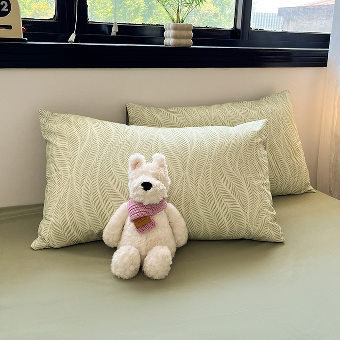 91家纺网 家纺一手货源 找家纺 吉象家纺 2025新款全棉纯棉加厚磨毛印花四件套 叶语