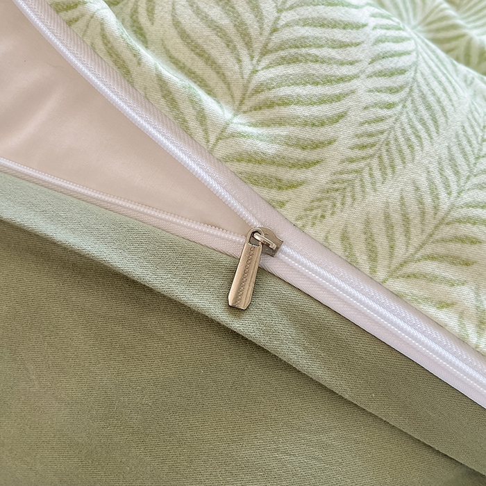 91家纺网 家纺一手货源 找家纺 吉象家纺 2025新款全棉纯棉加厚磨毛印花四件套 叶语