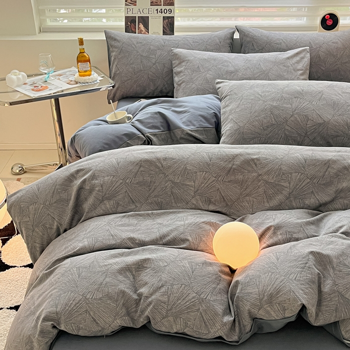 91家纺网 家纺一手货源 找家纺 吉象家纺 2025新款全棉纯棉加厚磨毛印花四件套 云影风华