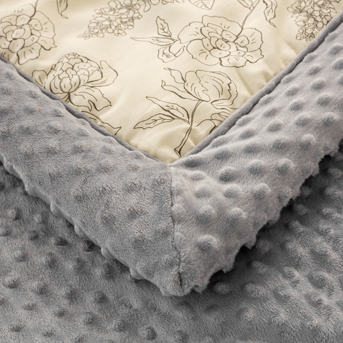 91家纺网 家纺一手货源 找家纺 锦鹭被业 2025新款AB版舒适全棉纯棉豆豆绒被被子被芯 午后茶花