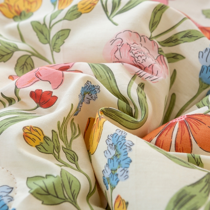 91家纺网 家纺一手货源 找家纺 锦鹭被业 2025新款AB版舒适全棉纯棉豆豆绒被被子被芯 一览芳华-粉