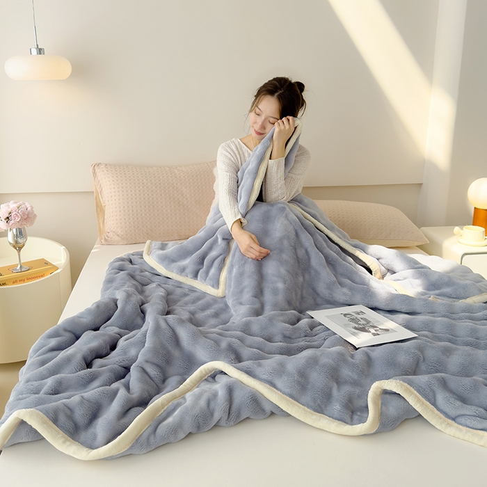 华誉 2025新款亲肤舒适A类母婴级泡泡安抚毯盖毯毯子 灰色