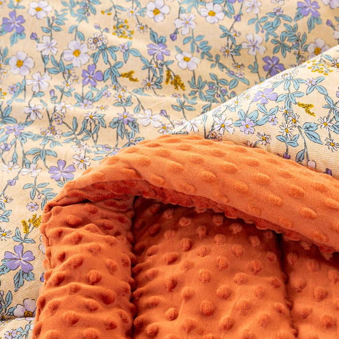 91家纺网 家纺一手货源 找家纺 锦鹭被业 2025新款AB版舒适全棉纯棉豆豆绒被被子被芯 一抹清香