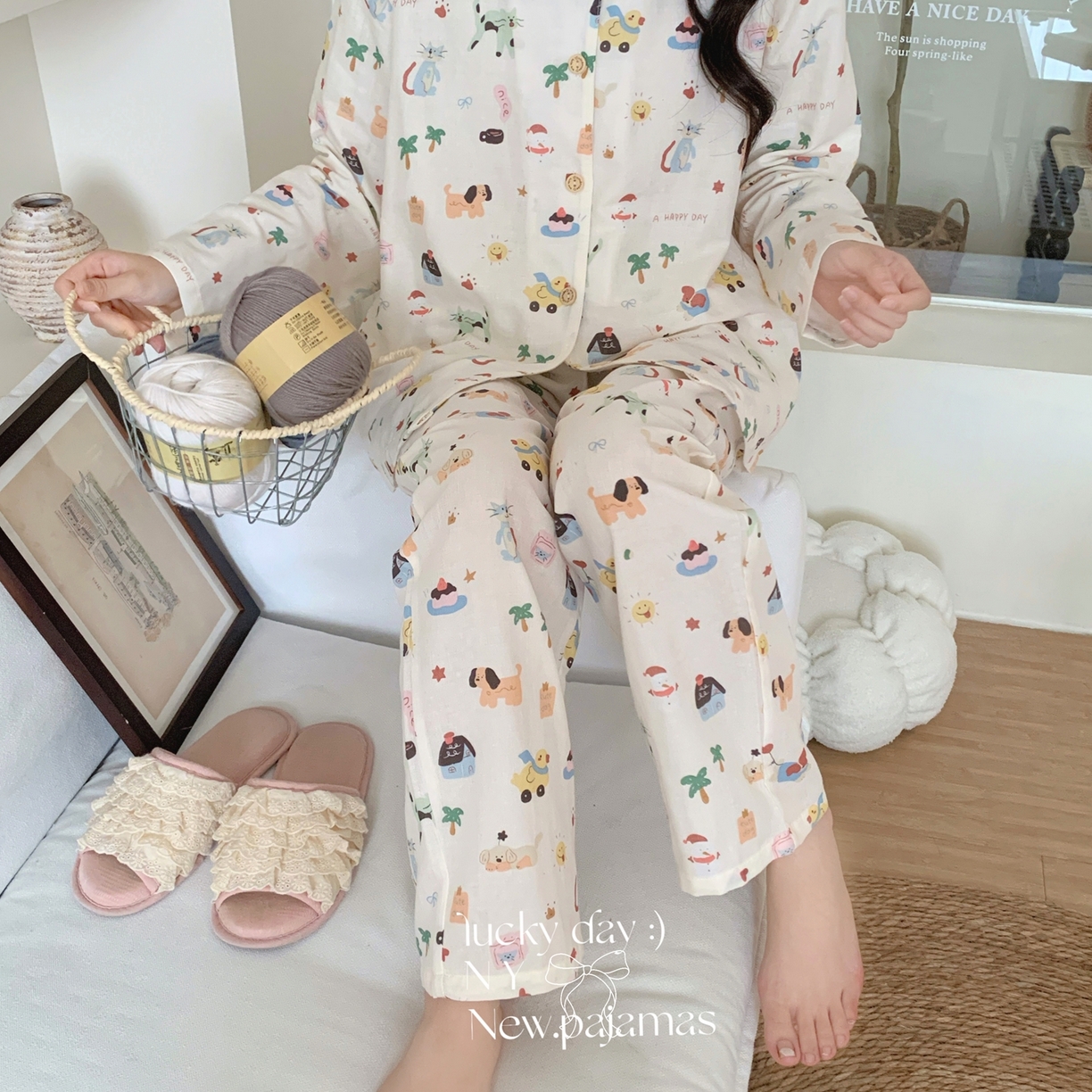 91家纺网 家纺一手货源 找家纺 纽约生活 2025新款有氧纱小翻领长长 （会员-5） 动物园情书