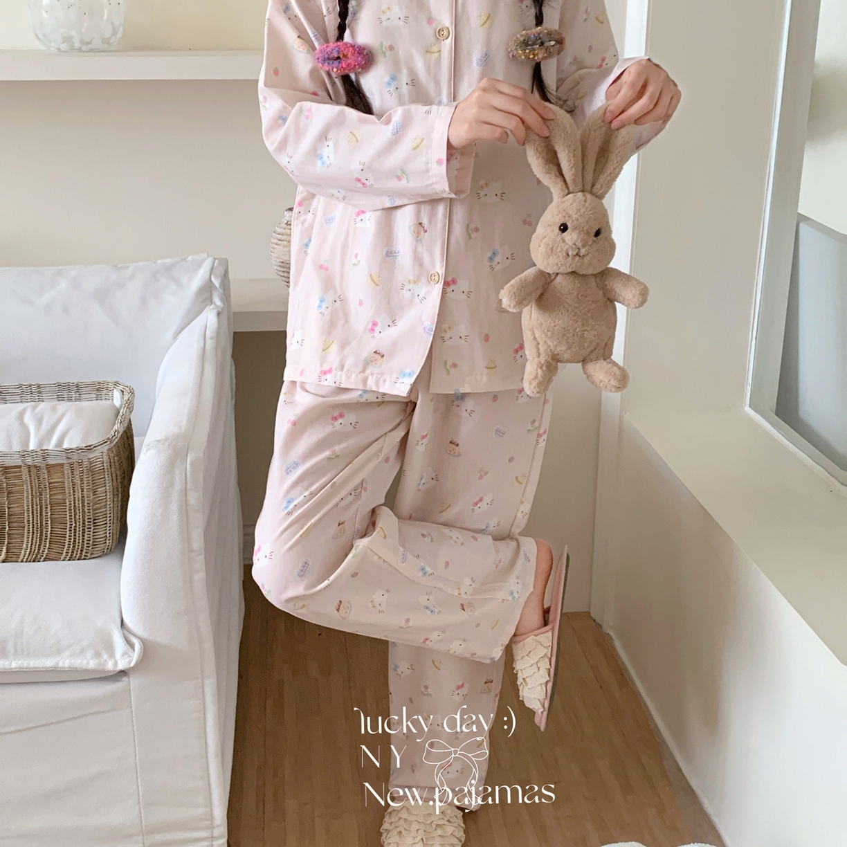 91家纺网 家纺一手货源 找家纺 纽约生活 2025新款有氧纱小翻领长长 （会员-5） 粉爱心KT