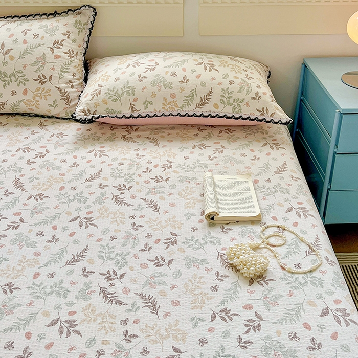 91家纺网 家纺一手货源 找家纺 鑫利来家纺 2025新款云感云感皱皱纱镂空花边床单单床单单品床单单件床单 春晓