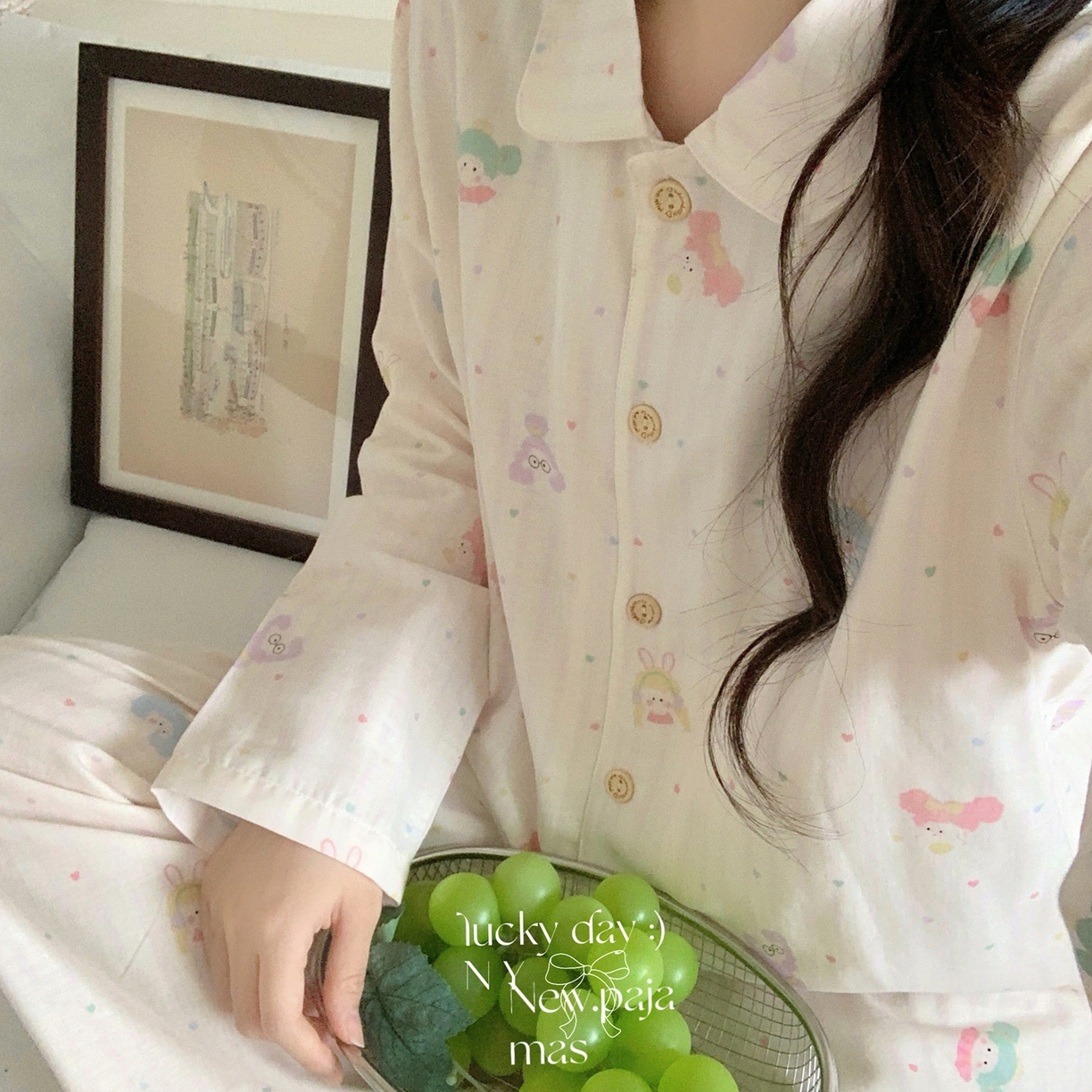 91家纺网 家纺一手货源 找家纺 纽约生活 2025新款有氧纱小翻领长长 （会员-5） 搞怪女孩