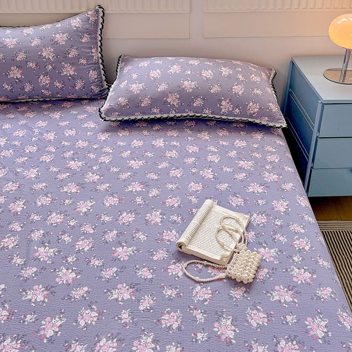 91家纺网 家纺一手货源 找家纺 鑫利来家纺 2025新款云感云感皱皱纱镂空花边床单单床单单品床单单件床单 豆蔻