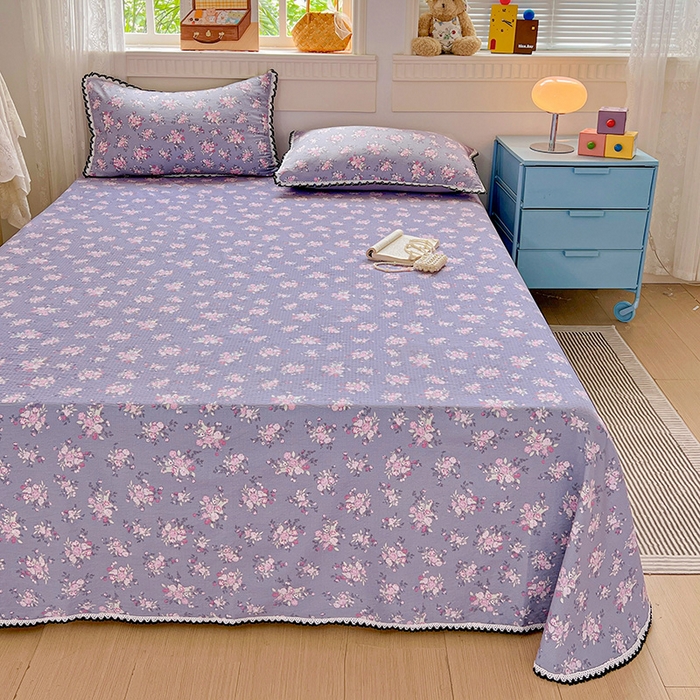 91家纺网 家纺一手货源 找家纺 鑫利来家纺 2025新款云感云感皱皱纱镂空花边床单单床单单品床单单件床单 豆蔻