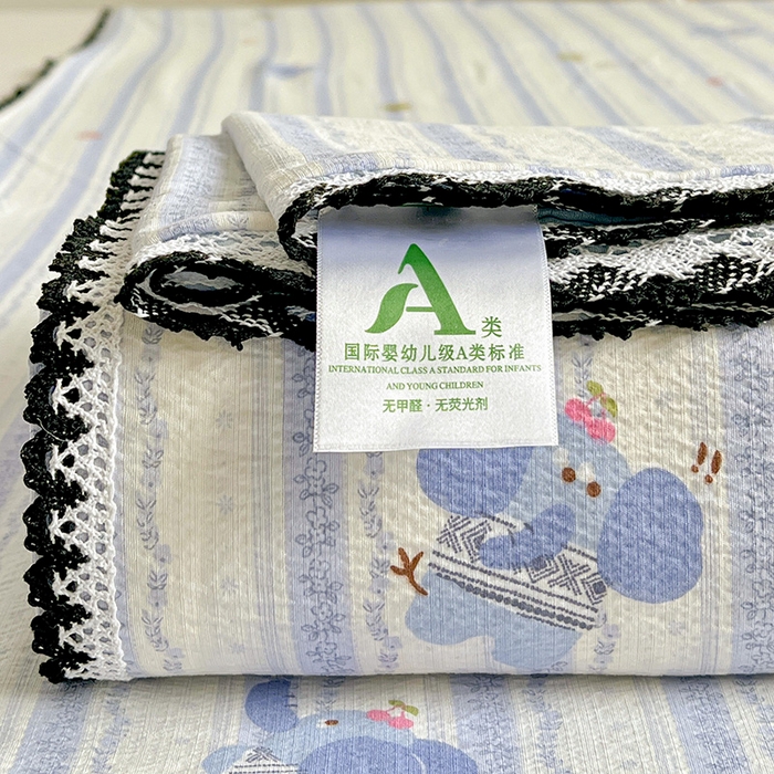 鑫利来家纺 2025新款云感云感皱皱纱镂空花边床单单床单单品床单单件床单 墩撴小象