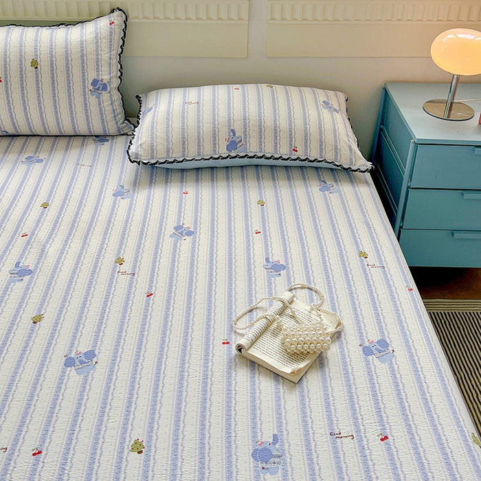 91家纺网 家纺一手货源 找家纺 鑫利来家纺 2025新款云感云感皱皱纱镂空花边床单单床单单品床单单件床单 墩撴小象