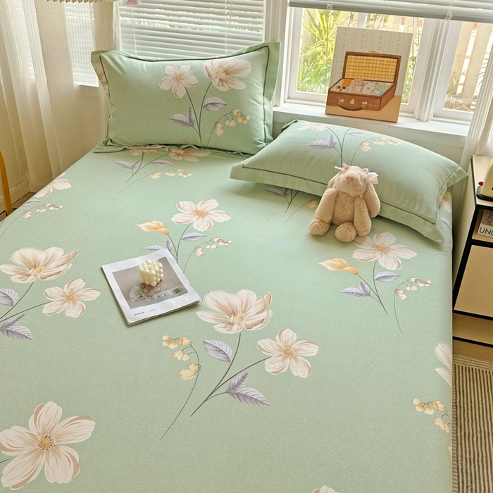 91家纺网 家纺一手货源 找家纺 卡普家居 2025新款全棉磨毛加厚四件套系列-单床单 春色满园