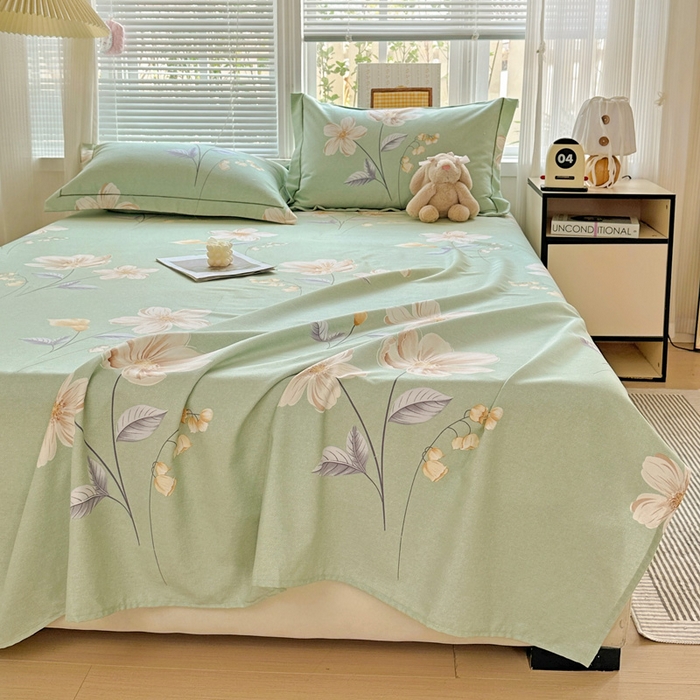 91家纺网 家纺一手货源 找家纺 卡普家居 2025新款全棉磨毛加厚四件套系列-单床单 春色满园