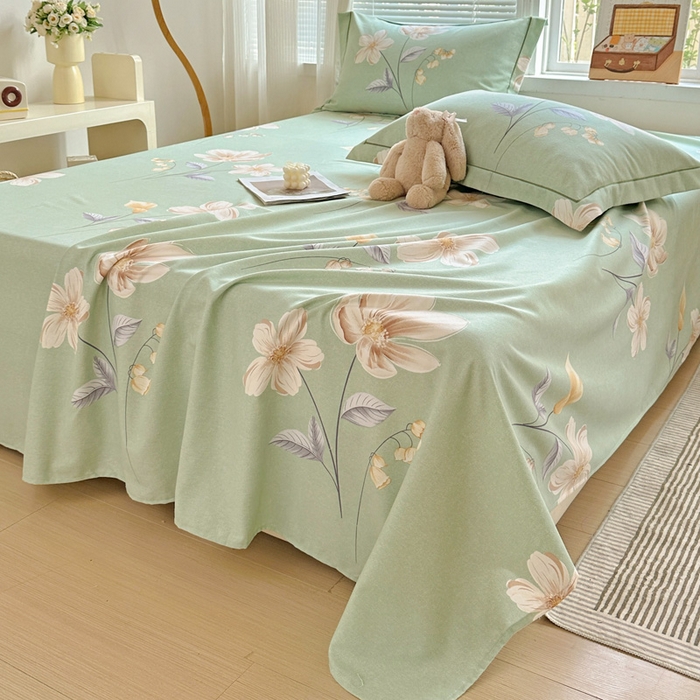 91家纺网 家纺一手货源 找家纺 卡普家居 2025新款全棉磨毛加厚四件套系列-单床单 春色满园