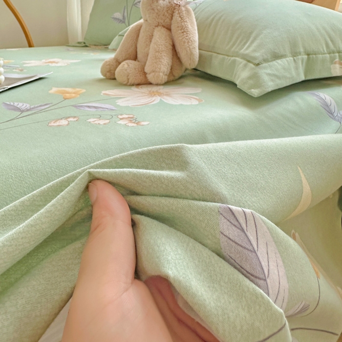 91家纺网 家纺一手货源 找家纺 卡普家居 2025新款全棉磨毛加厚四件套系列-单床单 春色满园