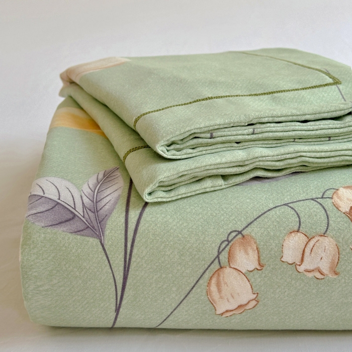 91家纺网 家纺一手货源 找家纺 卡普家居 2025新款全棉磨毛加厚四件套系列-单床单 春色满园