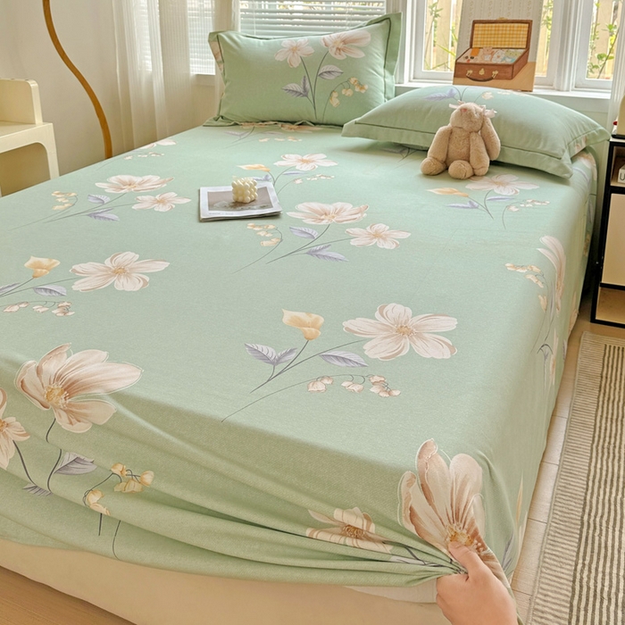 91家纺网 家纺一手货源 找家纺 卡普家居 2025新款全棉磨毛加厚四件套系列-单床单 春色满园