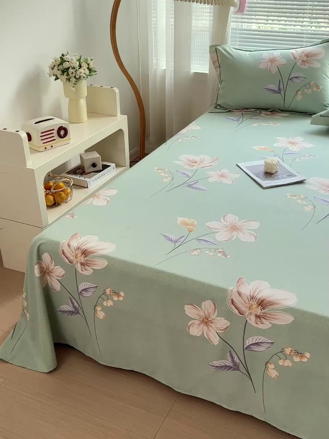 91家纺网 家纺一手货源 找家纺 卡普家居 2025新款全棉磨毛加厚四件套系列-单床单 春色满园