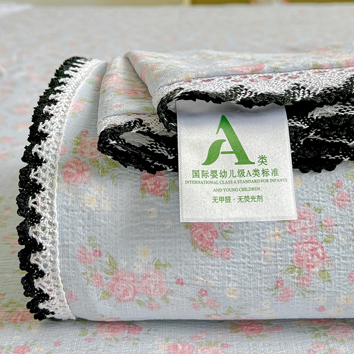 鑫利来家纺 2025新款云感云感皱皱纱镂空花边床单单床单单品床单单件床单 粉黛-兰