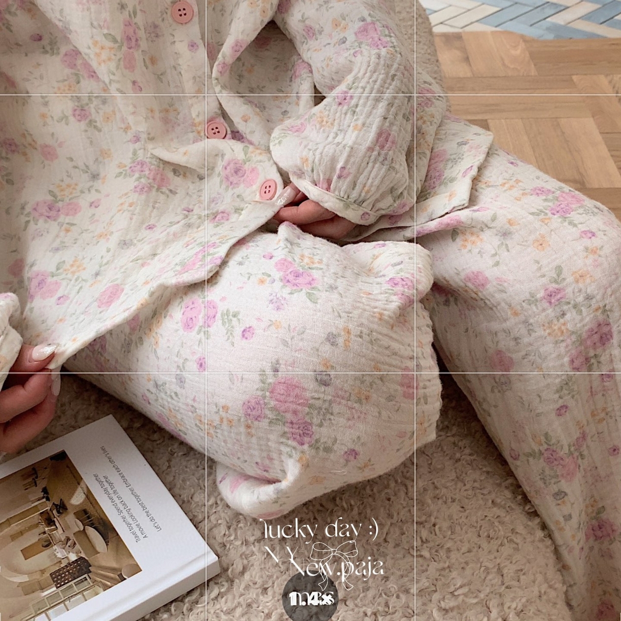 91家纺网 家纺一手货源 找家纺 （总）纽约生活 2025新款绉布圆领开扣长袖长裤（会员-5）