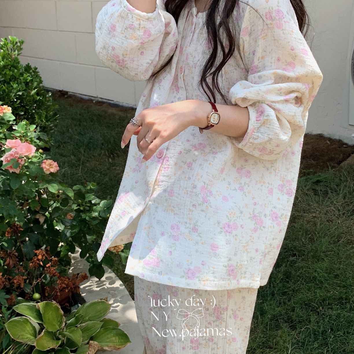 91家纺网 家纺一手货源 找家纺 （总）纽约生活 2025新款绉布圆领开扣长袖长裤（会员-5）