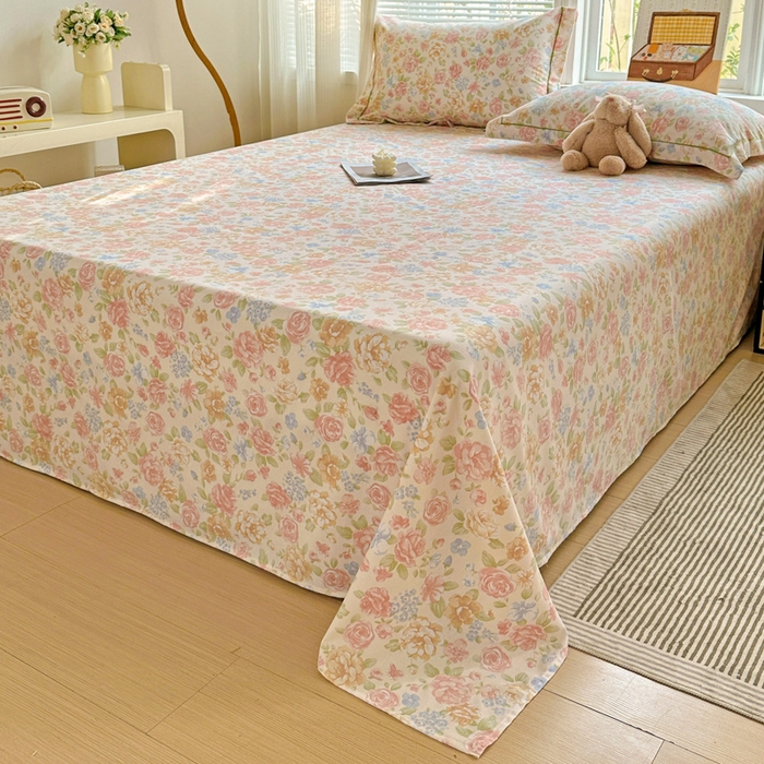 91家纺网 家纺一手货源 找家纺 卡普家居 2025新款全棉磨毛加厚四件套系列-单床单 花恋