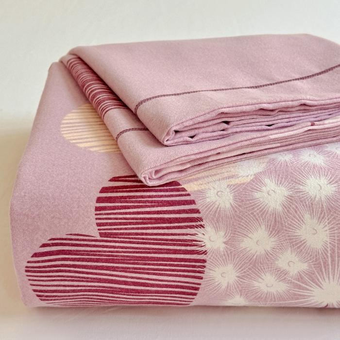 91家纺网 家纺一手货源 找家纺 卡普家居 2025新款全棉磨毛加厚四件套系列-单床单 怦然心动