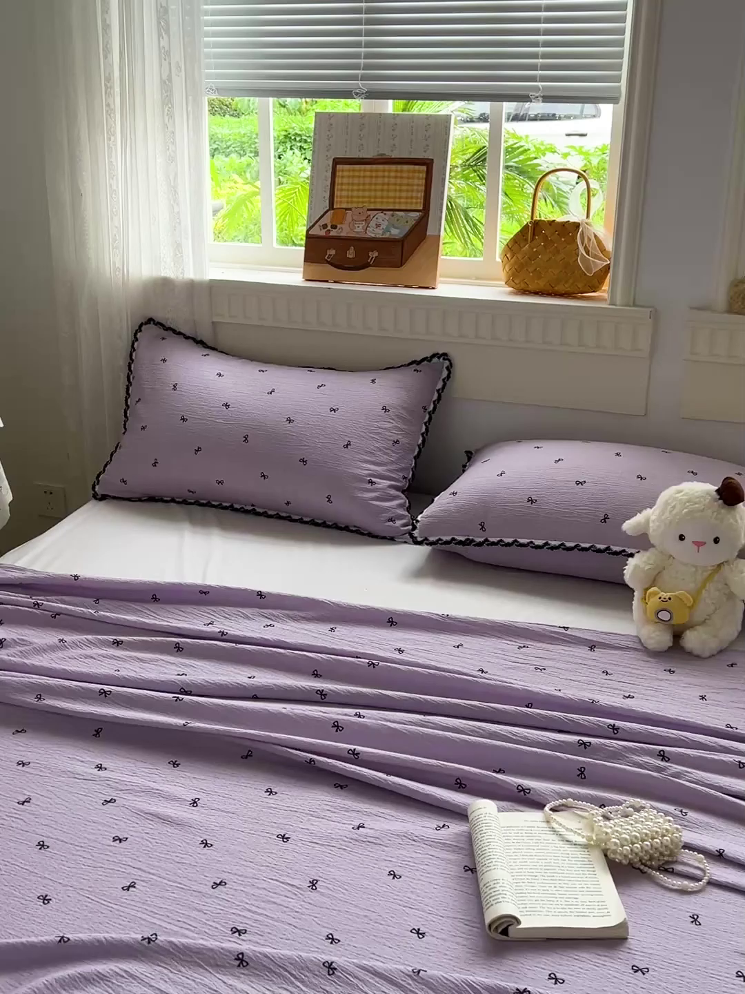 91家纺网 家纺一手货源 找家纺 鑫利来家纺 2025新款云感云感皱皱纱镂空花边床单单床单单品床单单件床单 小紫情调