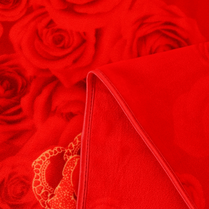 91家纺网 家纺一手货源 找家纺 橘姿 2025新款8-9斤床裙款牛奶绒四件套金貂绒法兰绒宝宝绒 玫瑰情缘