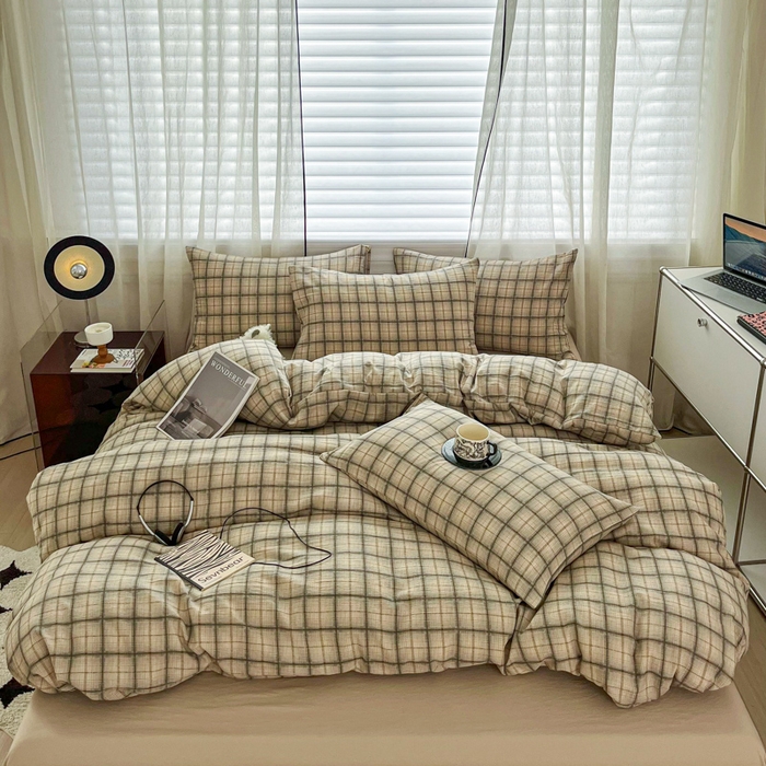 91家纺网 家纺一手货源 找家纺 （总）斯卡诺家纺 2025新款原麻亚麻水洗棉四件套