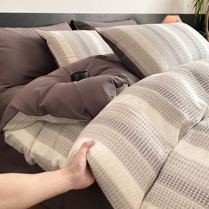 91家纺网 家纺一手货源 找家纺 （总）言一 2025秋冬新品A类60S新疆长绒棉纯棉陶瓷轻磨毛四件套水洗棉提花全棉床单被套（买家秀联系卖家）