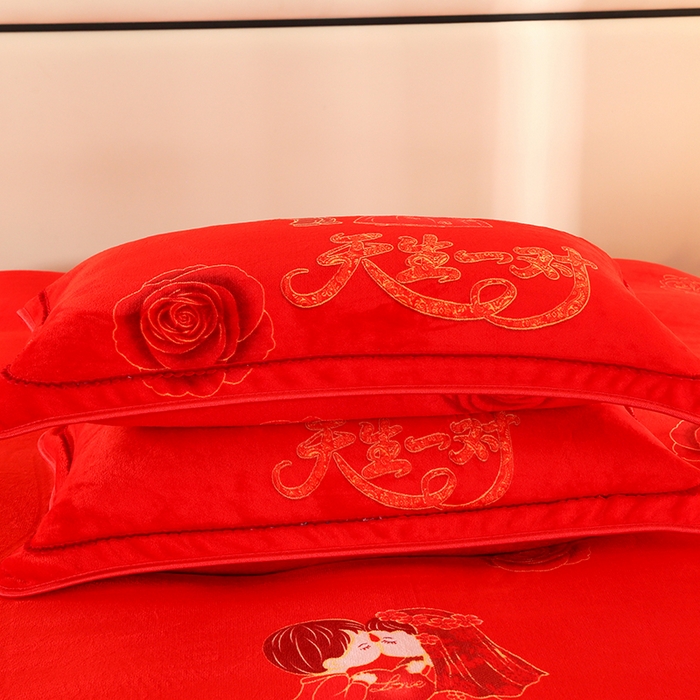 91家纺网 家纺一手货源 找家纺 橘姿 2025新款8-9斤床裙款牛奶绒四件套金貂绒法兰绒宝宝绒 天生一对