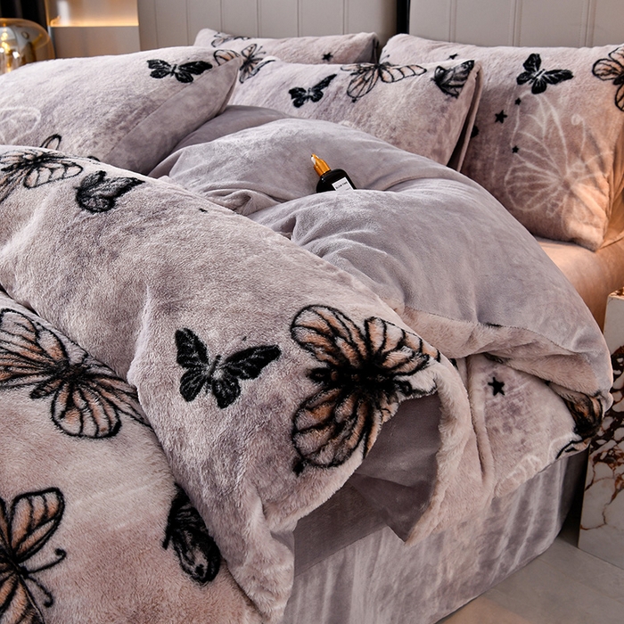 91家纺网 家纺一手货源 找家纺 （总）梦之星 2025新款加厚8.5斤轻奢兔毛绒皮草绒牛奶绒四件套系列