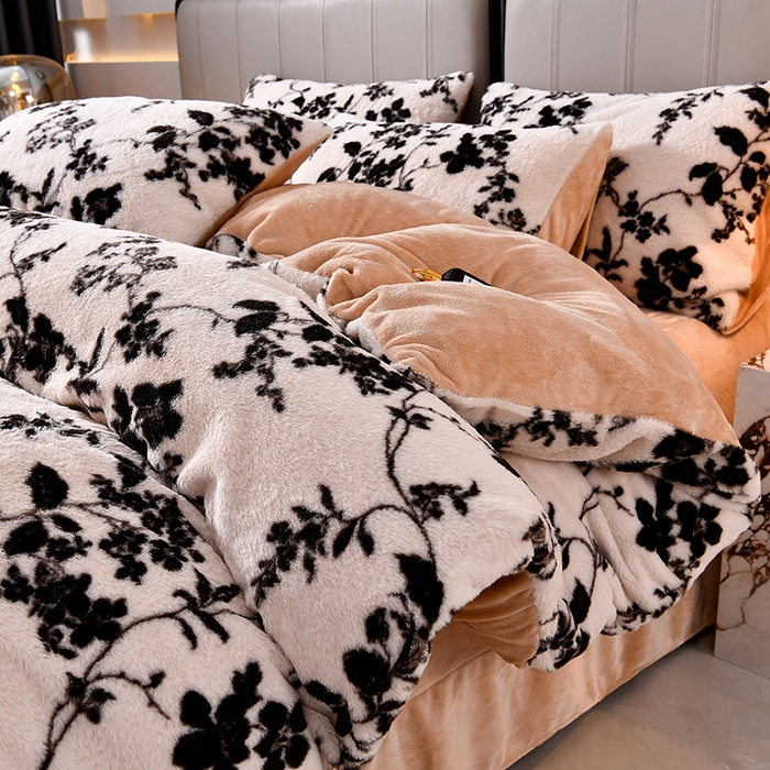 梦之星 2025新款加厚8.5斤轻奢兔毛绒皮草绒牛奶绒四件套系列 轻奢-树影