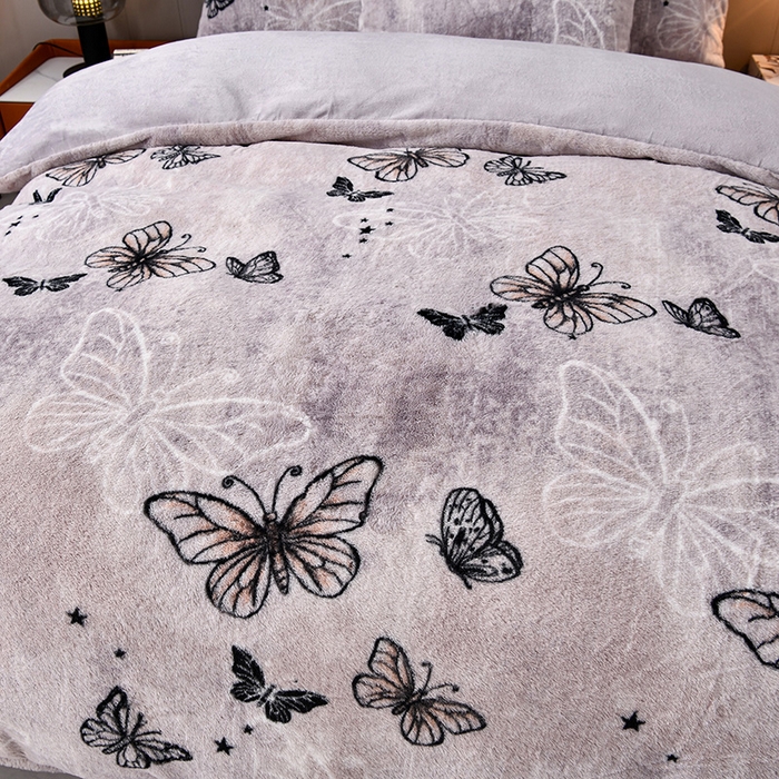 91家纺网 家纺一手货源 找家纺 梦之星 2025新款加厚8.5斤轻奢兔毛绒皮草绒牛奶绒四件套系列 轻奢-蝴蝶